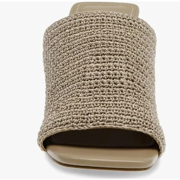 Steve Madden Taupe Realize Crochet Block-Heel Sandals Size - Picture 6 of 15